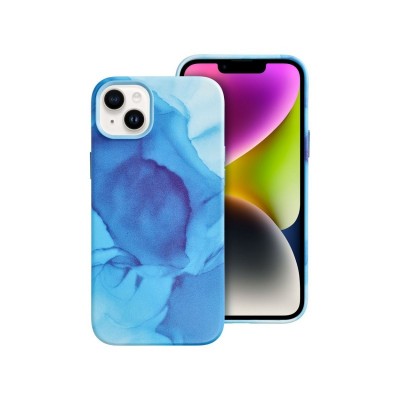 Husa iPhone 14, Magsafe, Protectie Camera, Microfibra La Interior, Blue Spalsh